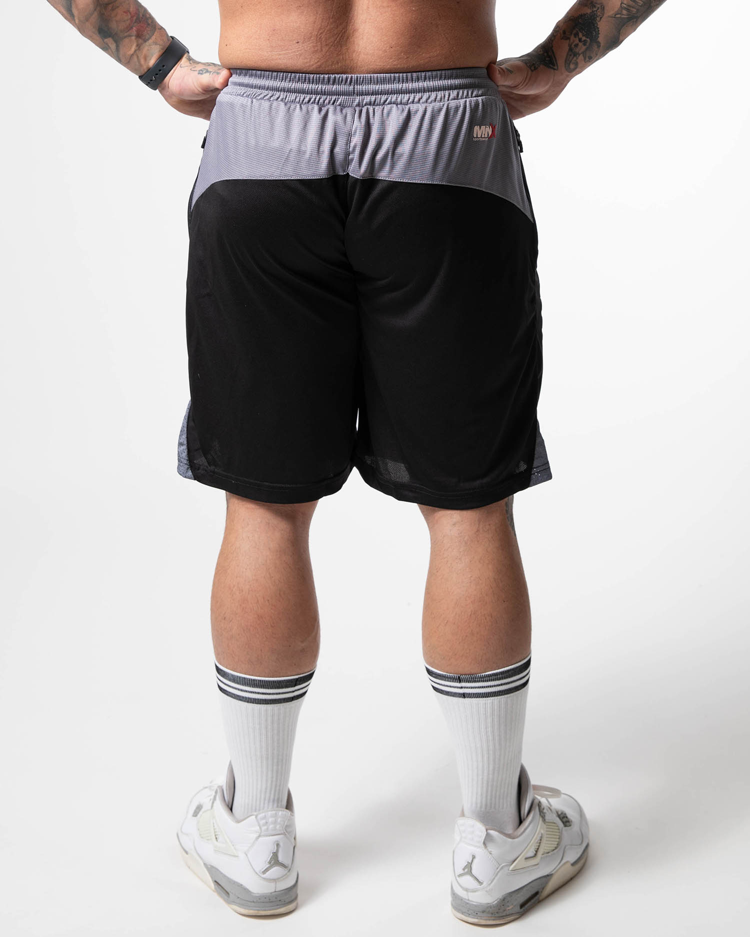 MNX Mesh shorts Grey & Black - Image 2