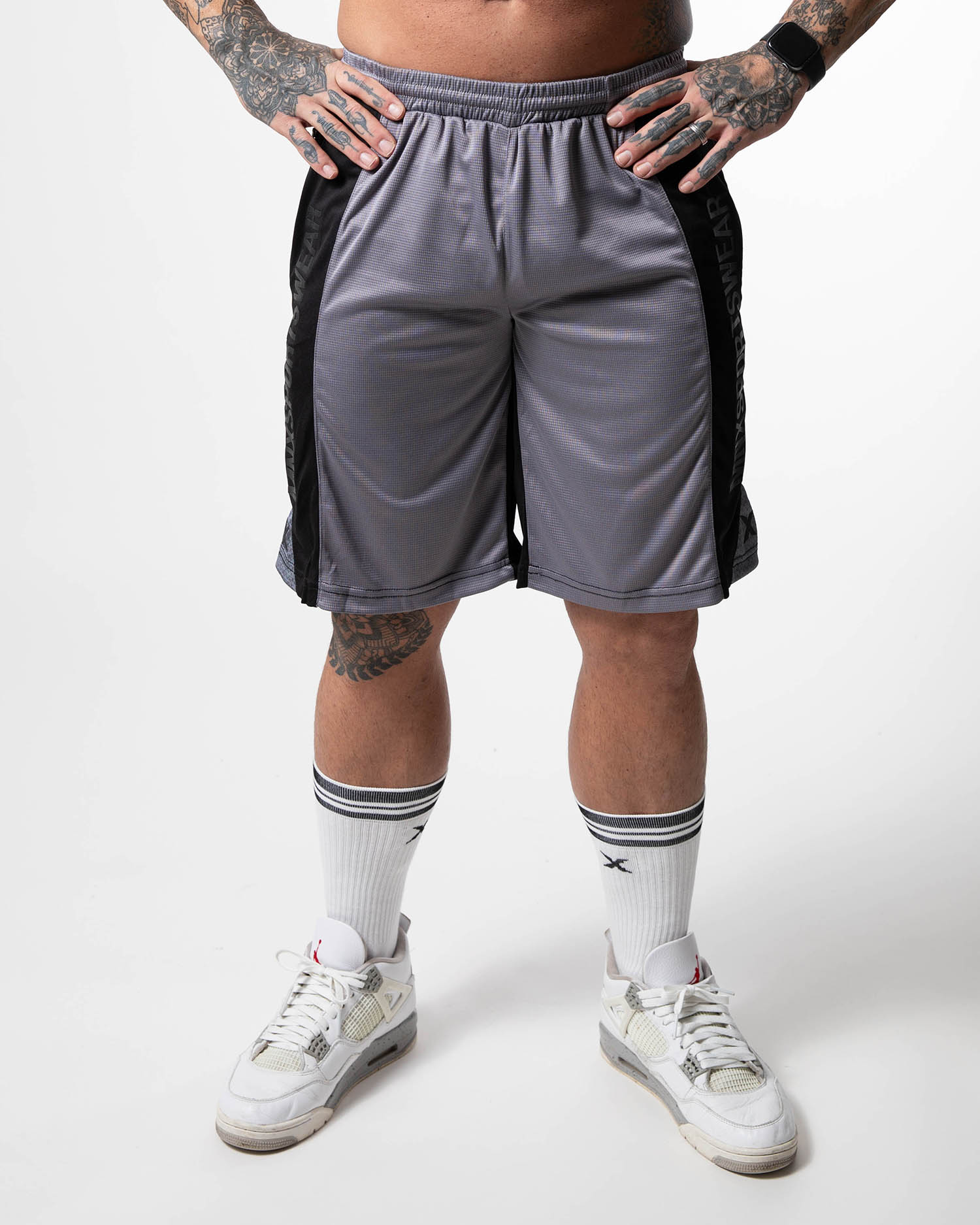 MNX Mesh shorts Grey & Black - Image 5