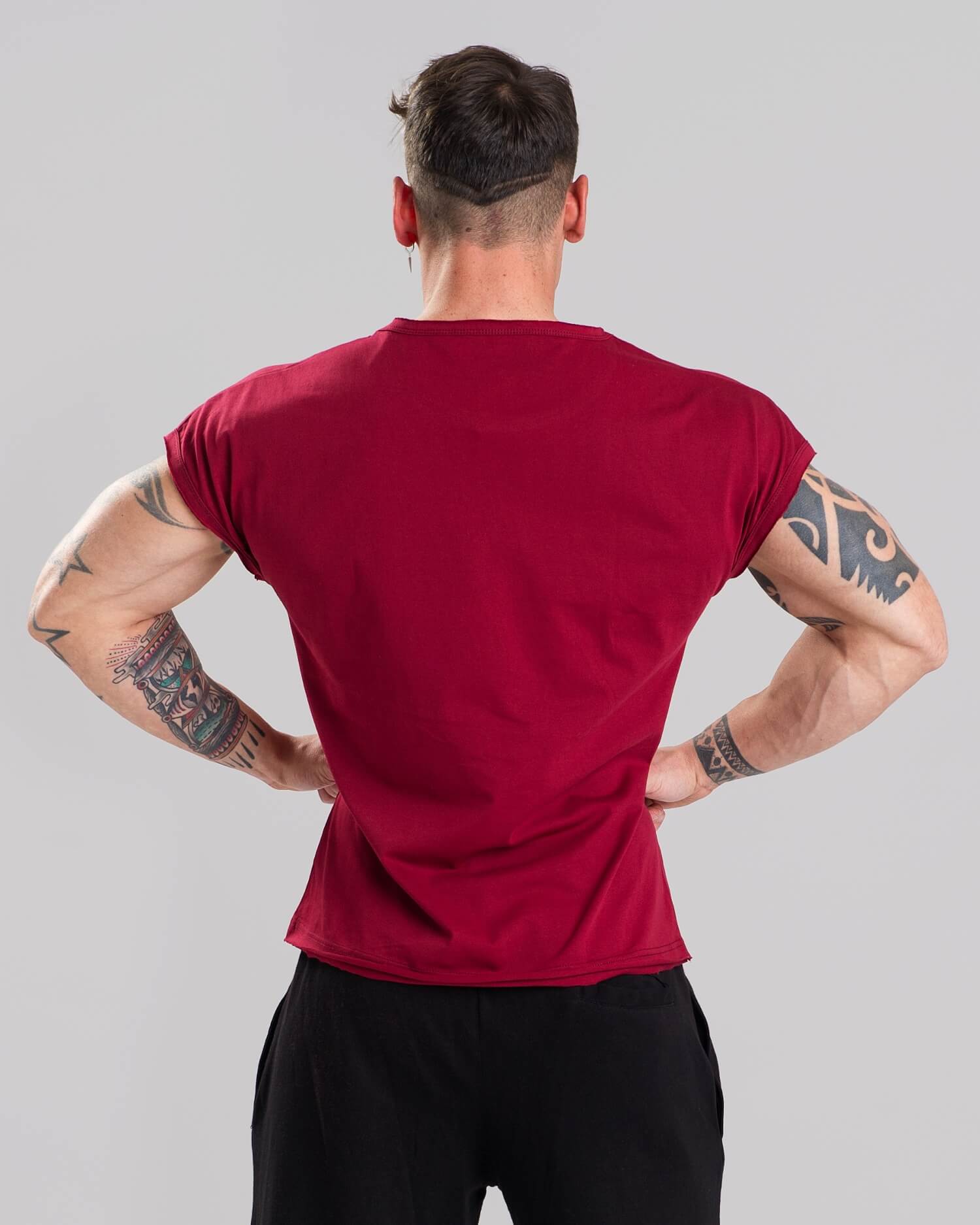 MNX Ripped T-shirt Athletic, burgundy - Image 2