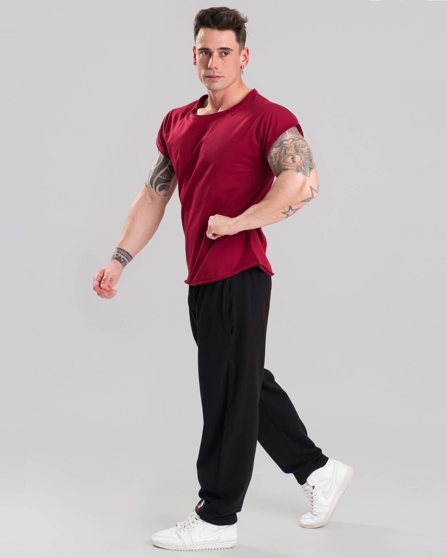 MNX Ripped T-shirt Athletic, burgundy - Image 3