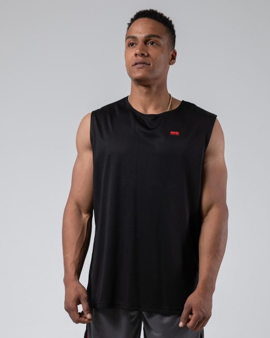 MNX Mesh sleeveless top, black