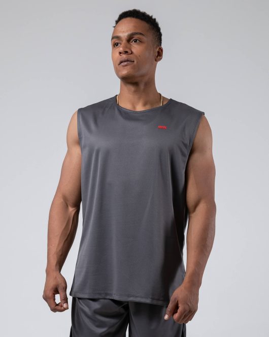 MNX Mesh sleeveless top, grey