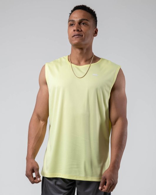 MNX Mesh sleeveless top, yellow