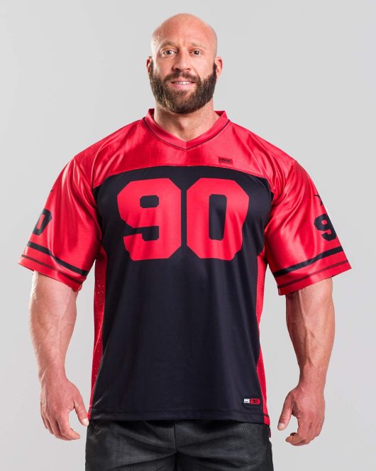 MNX Nogometni dres no. 90, rdeča in črna