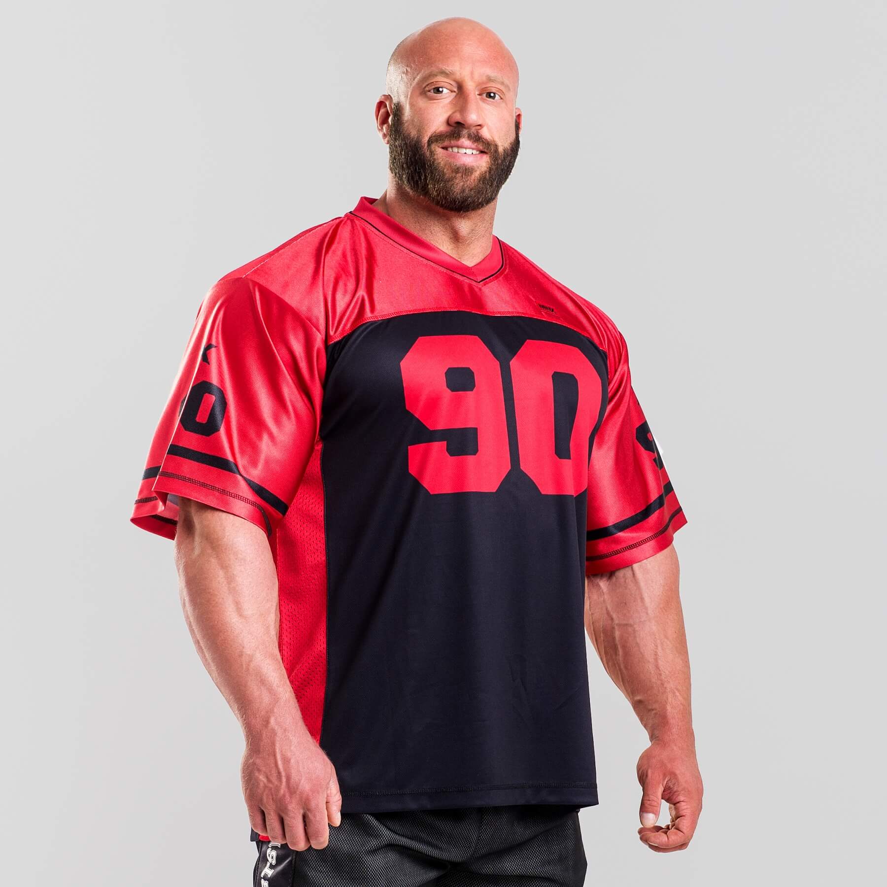 MNX Nogometni dres no. 90, rdeča in črna - Image 3