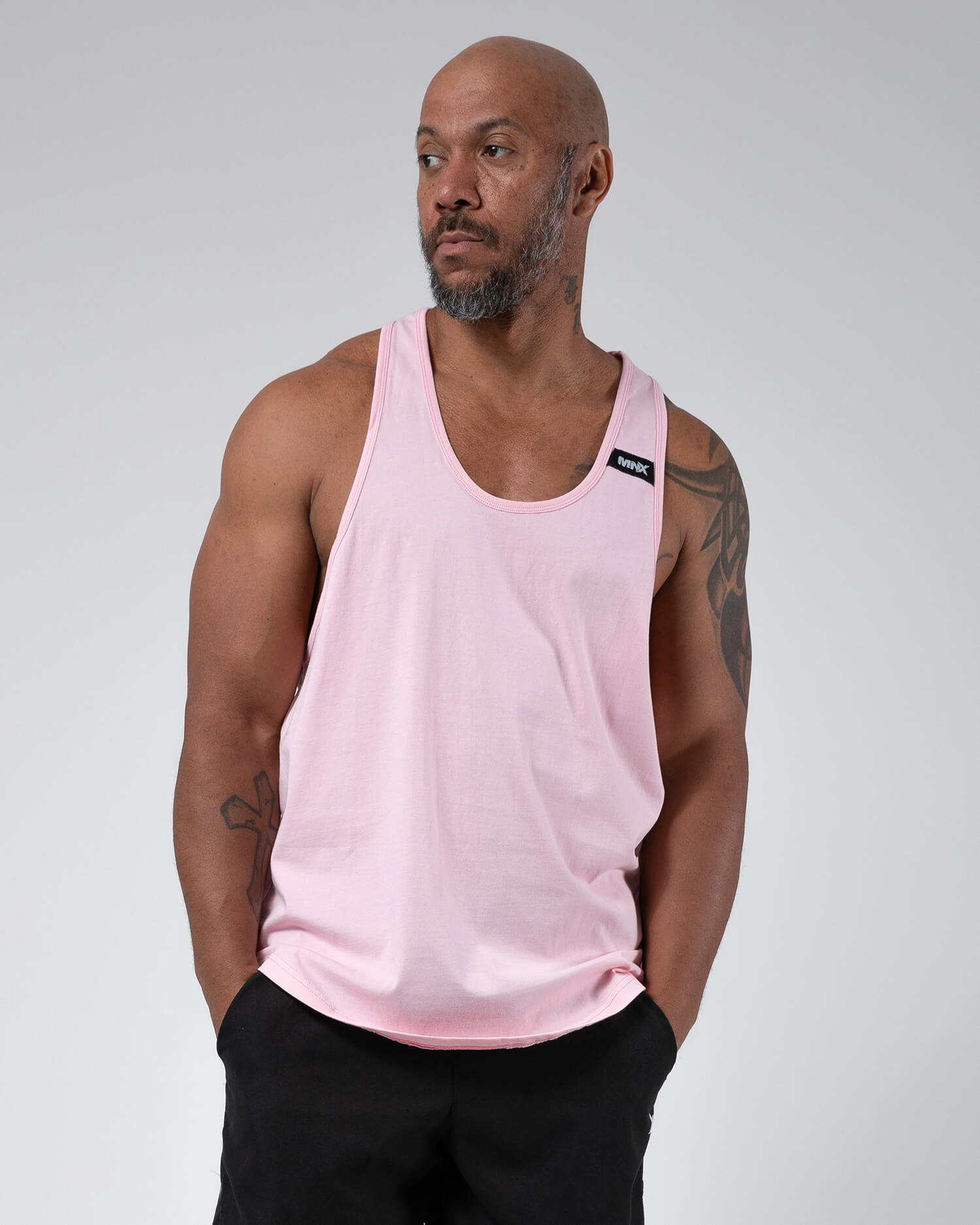 MNX Classic stringer tank top 02, light pink - Image 3