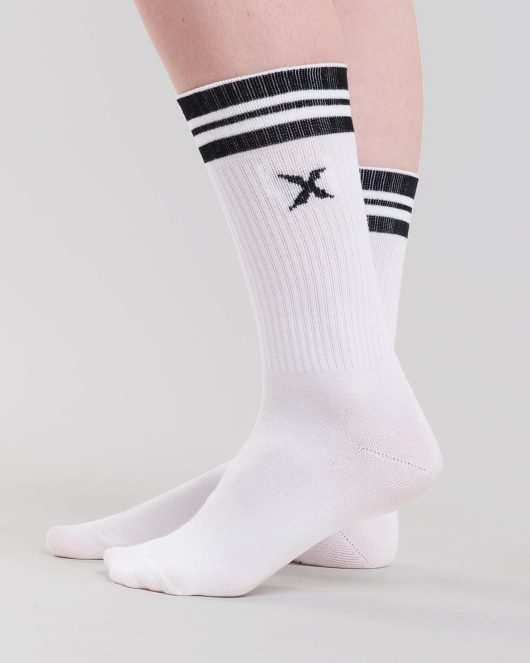 MNX Unisex Cotton socks, white & black