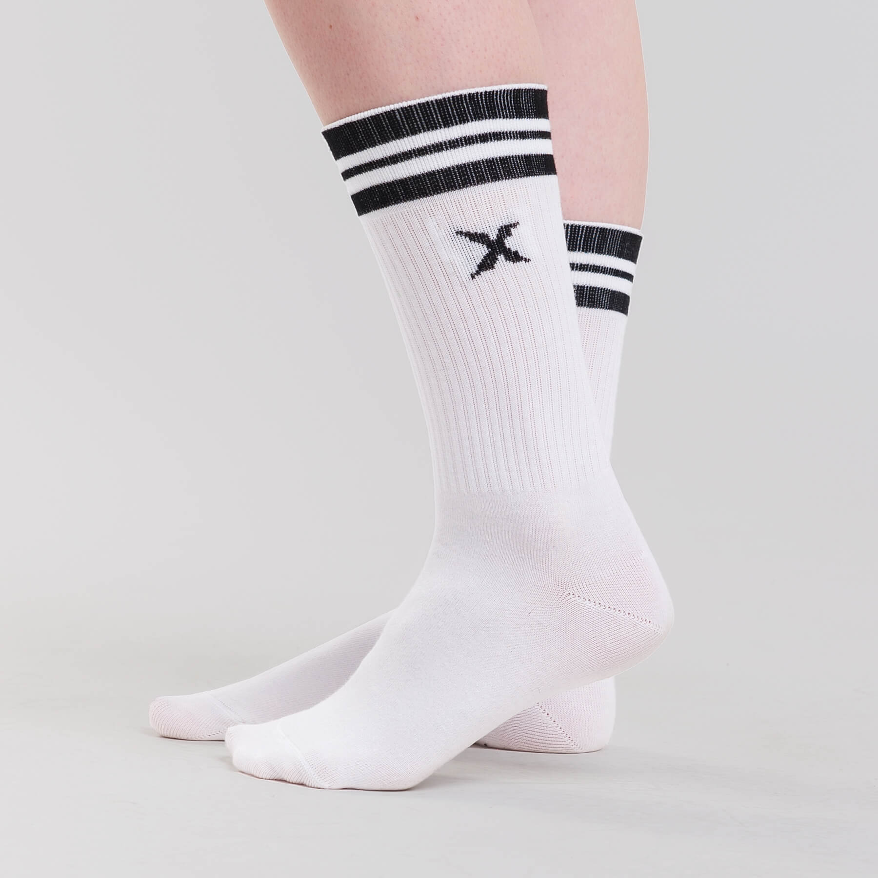 MNX Unisex Cotton socks, white & black