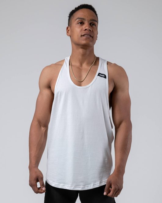 MNX Classic stringer tank top 02, white