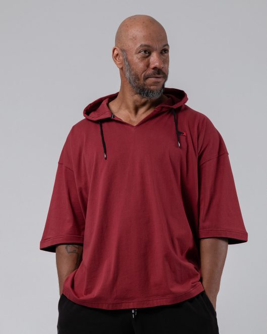 MNX Extra Hooded T-shirt, burgundy
