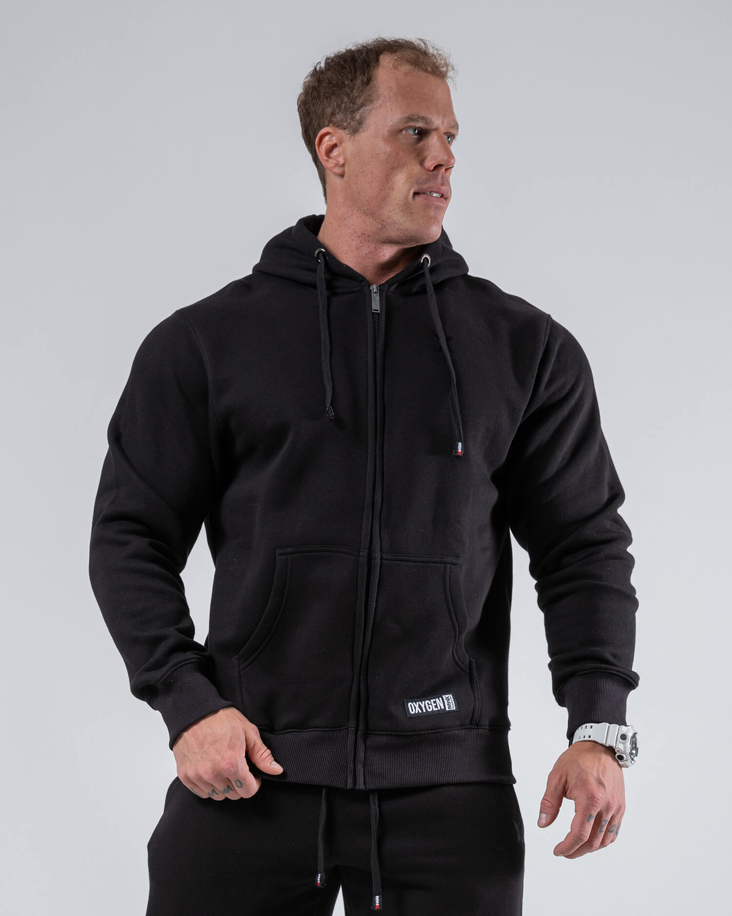 MNX Men's hoodie Oxygen, black