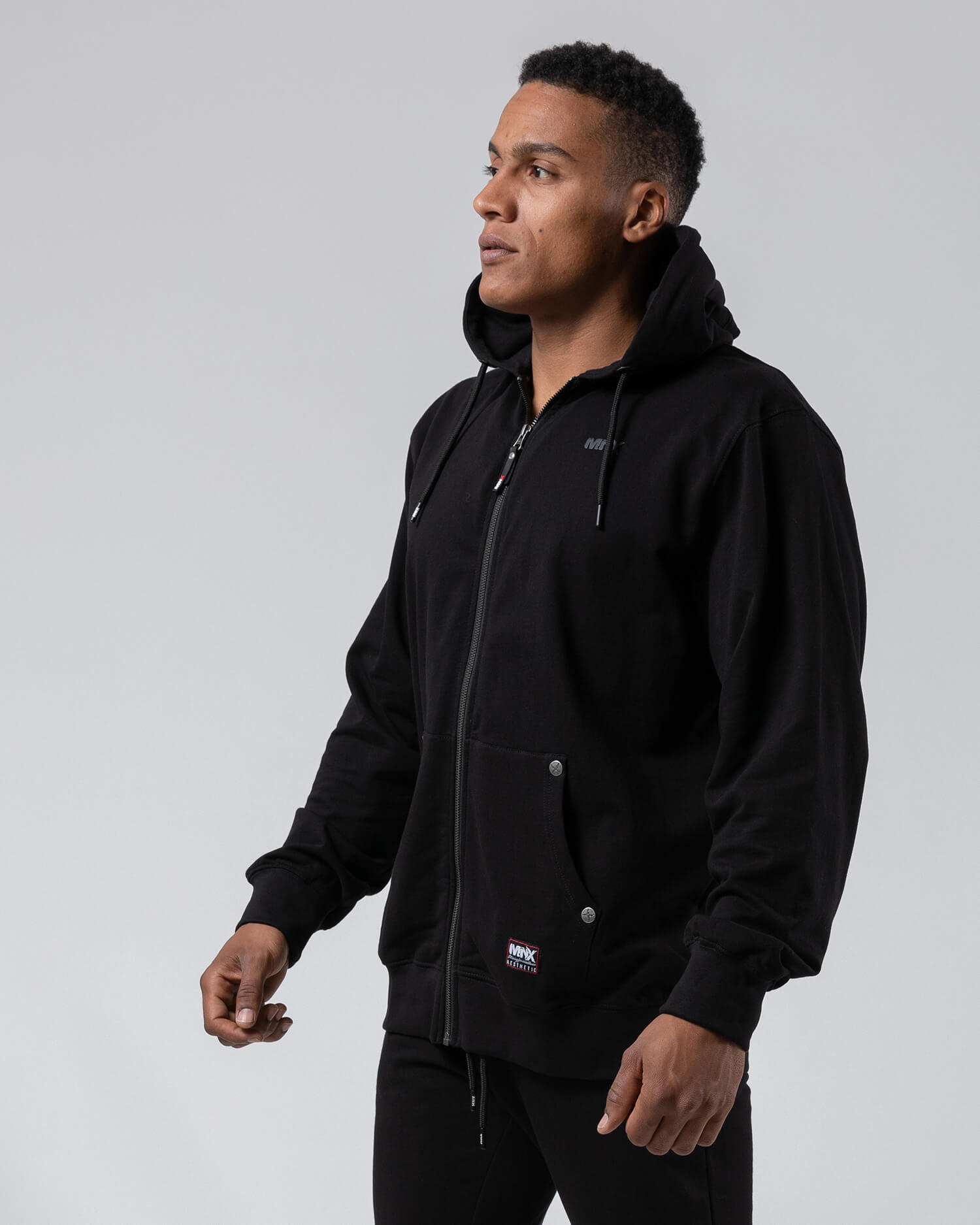 MNX Men's lightweight hoodie Aesthetic, black - Image 3