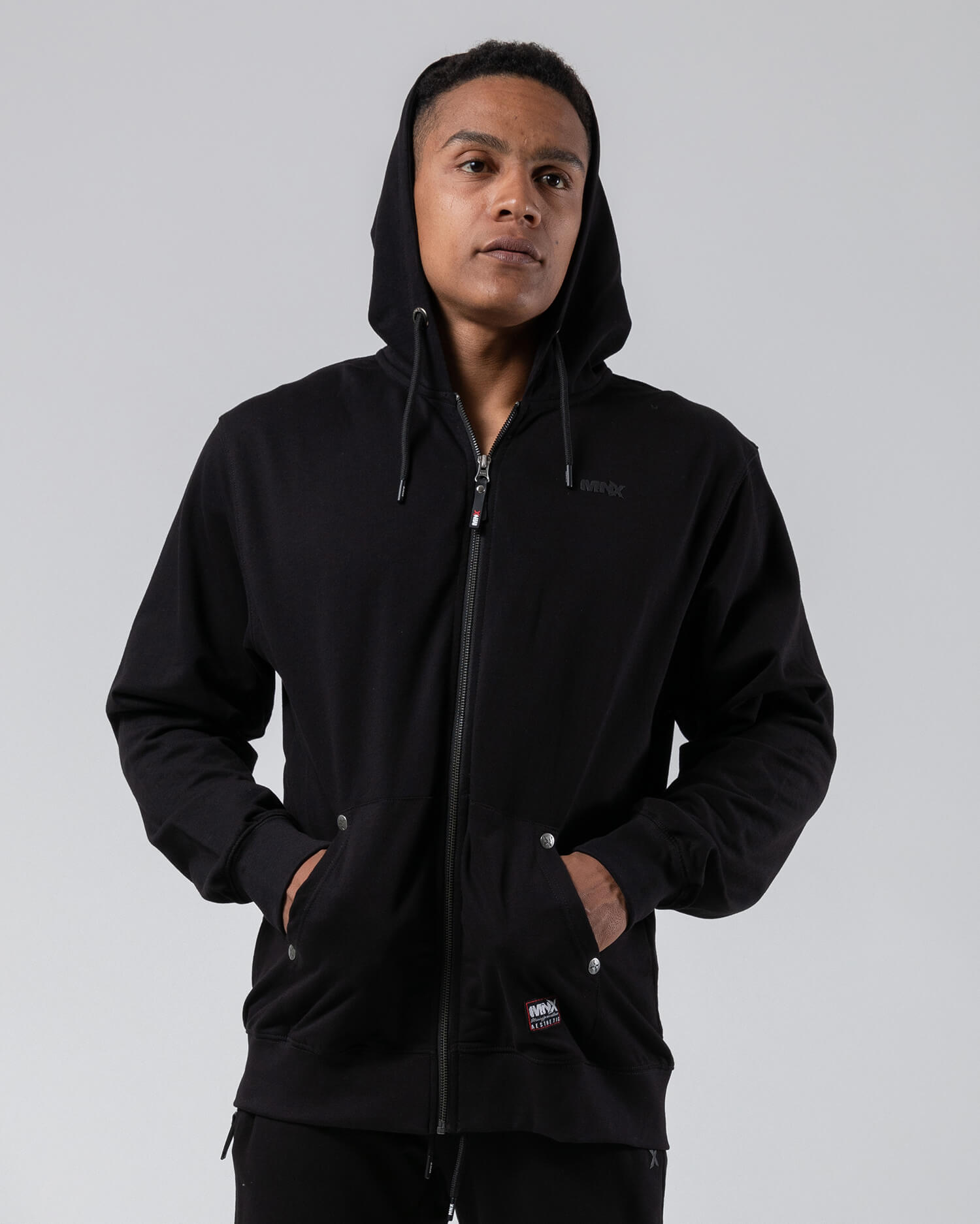 MNX Men's lightweight hoodie Aesthetic, black