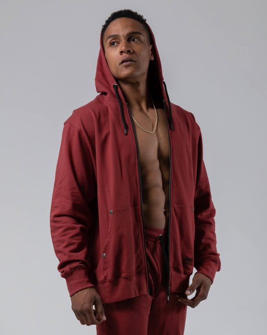 MNX Men's lightweight hoodie Aesthetic, maroon
