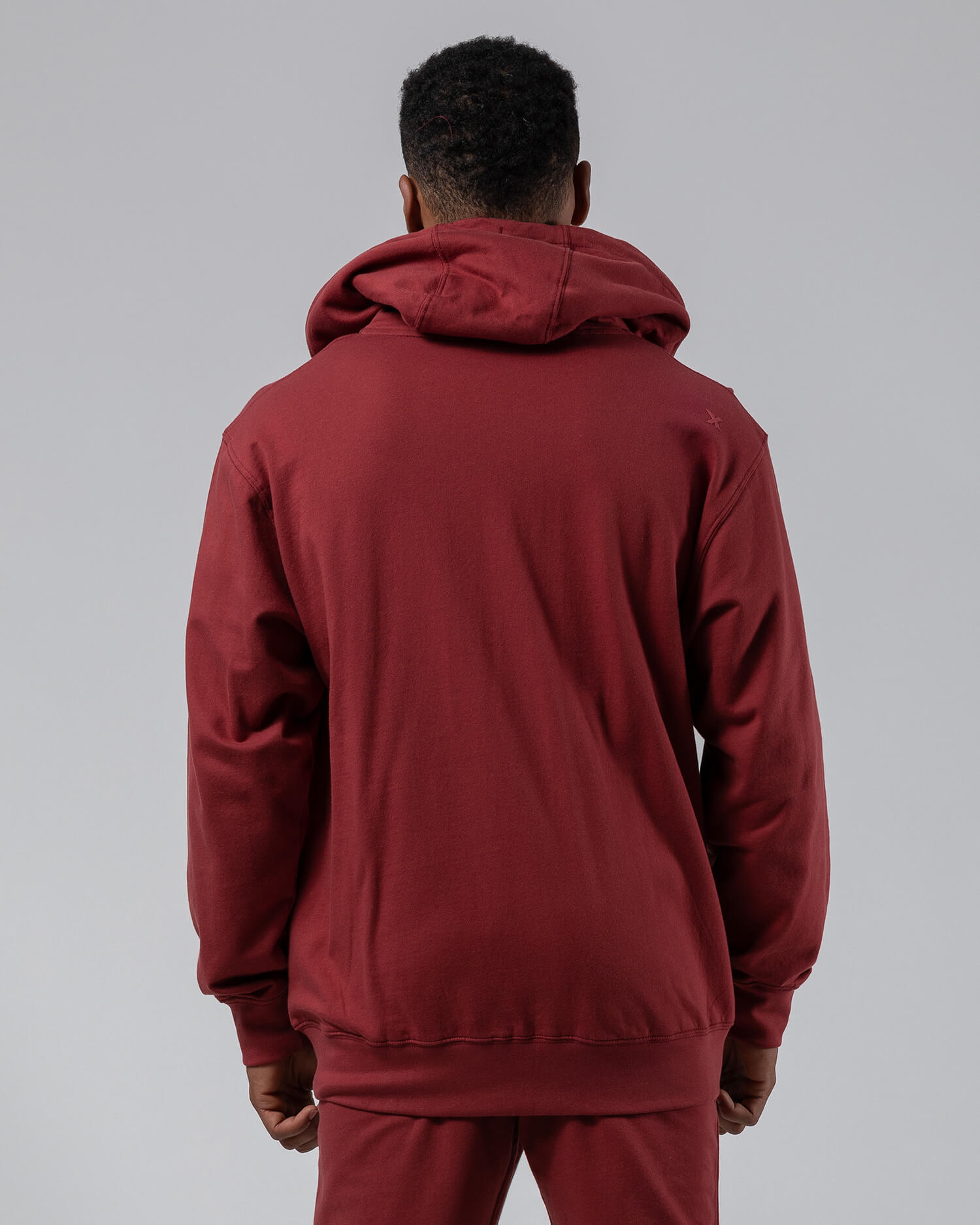 MNX Men's lightweight hoodie Aesthetic, maroon - Image 2