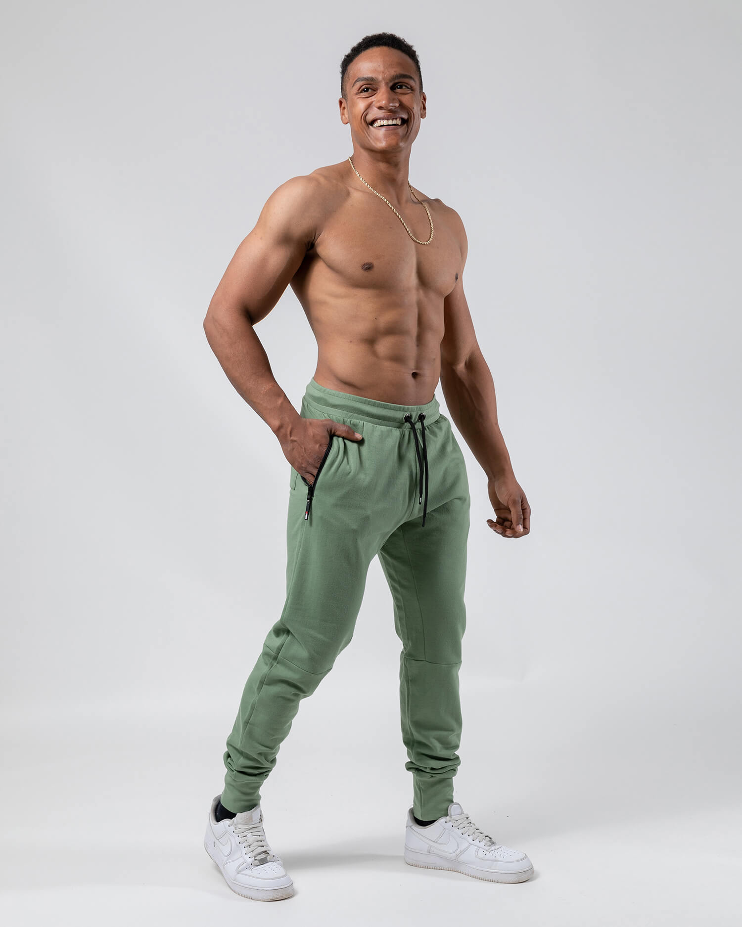 MNX Men's lightweight joggers Aesthetic, khaki - Image 4