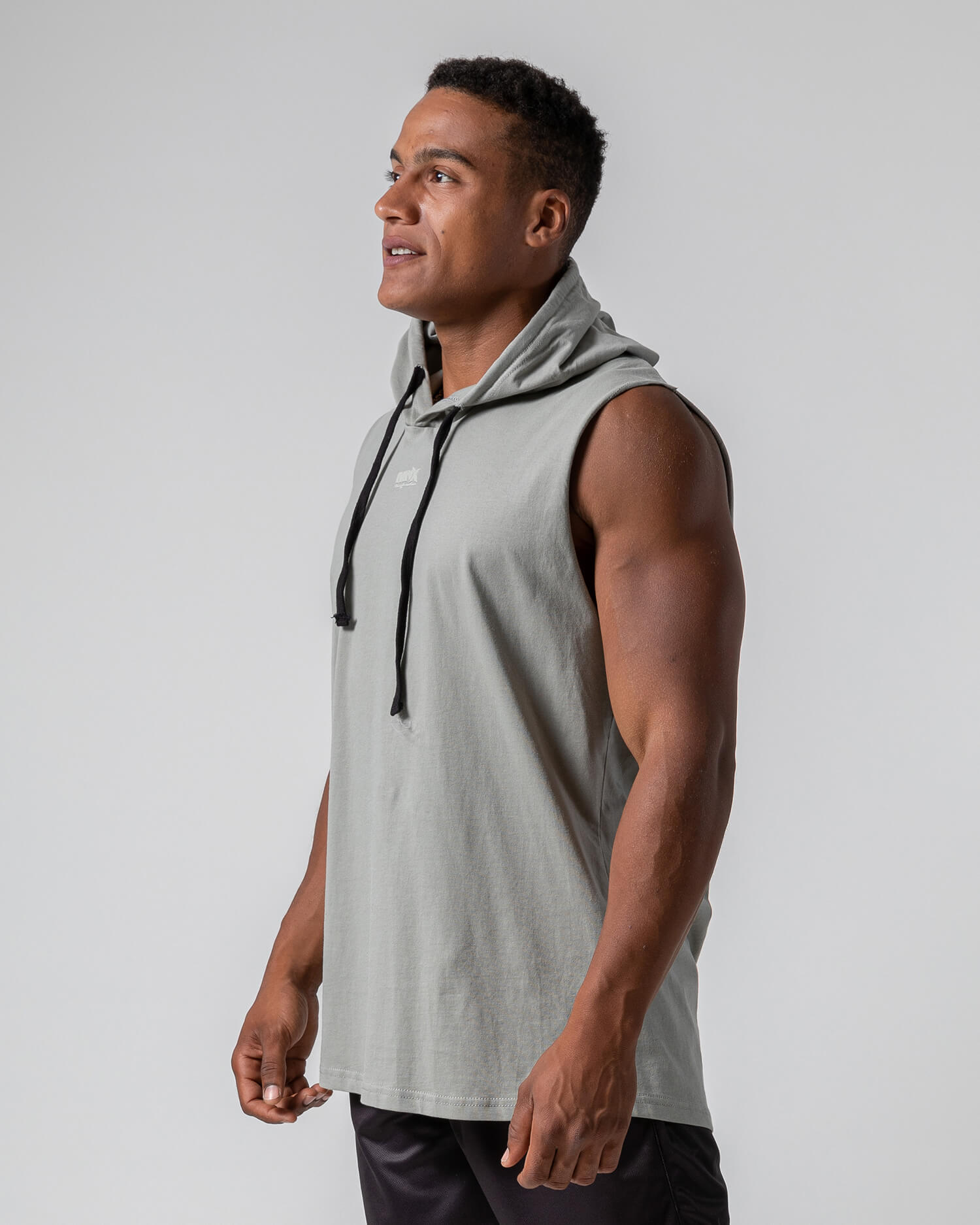 MNX Sleeveless hooded Top, grey - Image 3