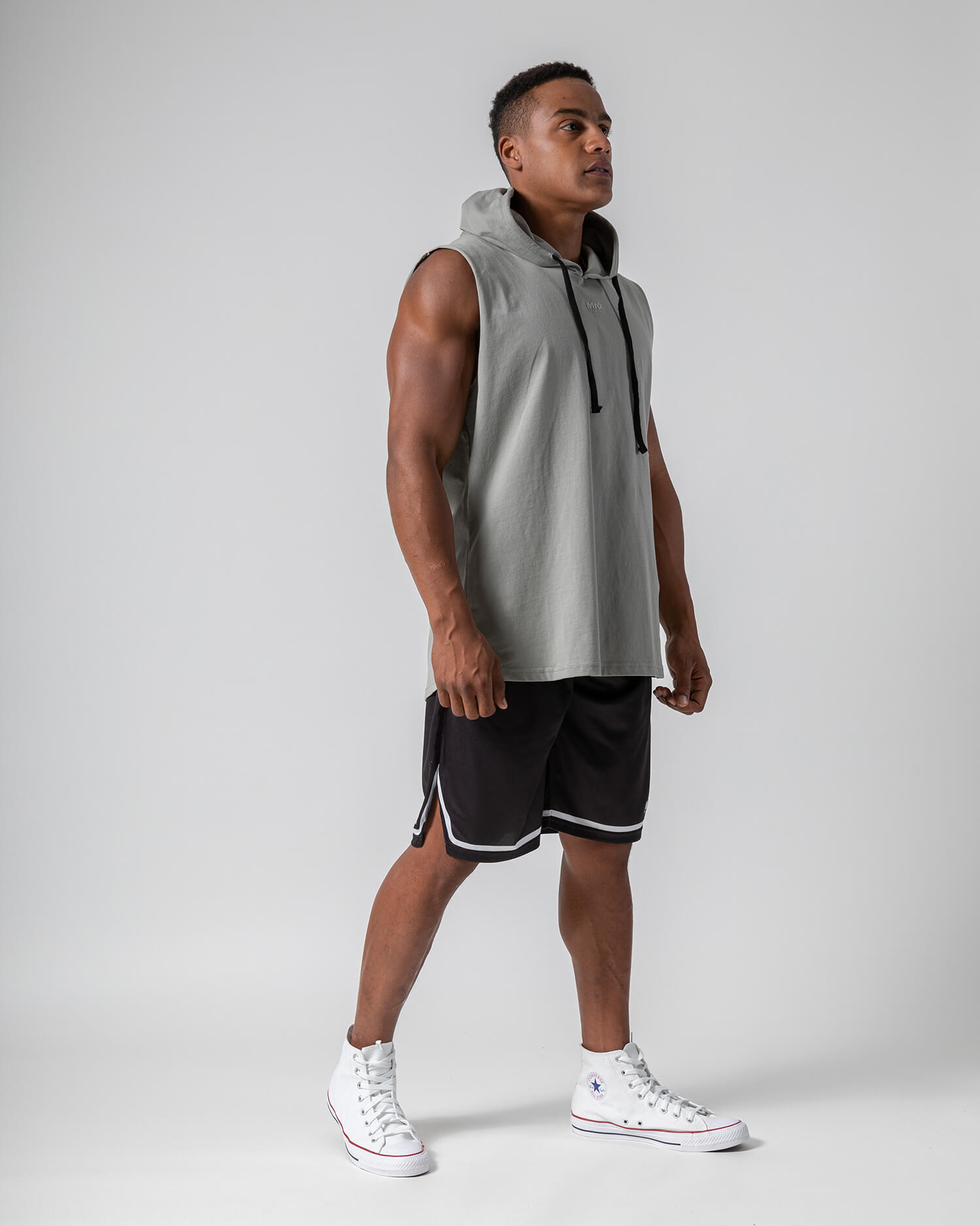 MNX Sleeveless hooded Top, grey - Image 4