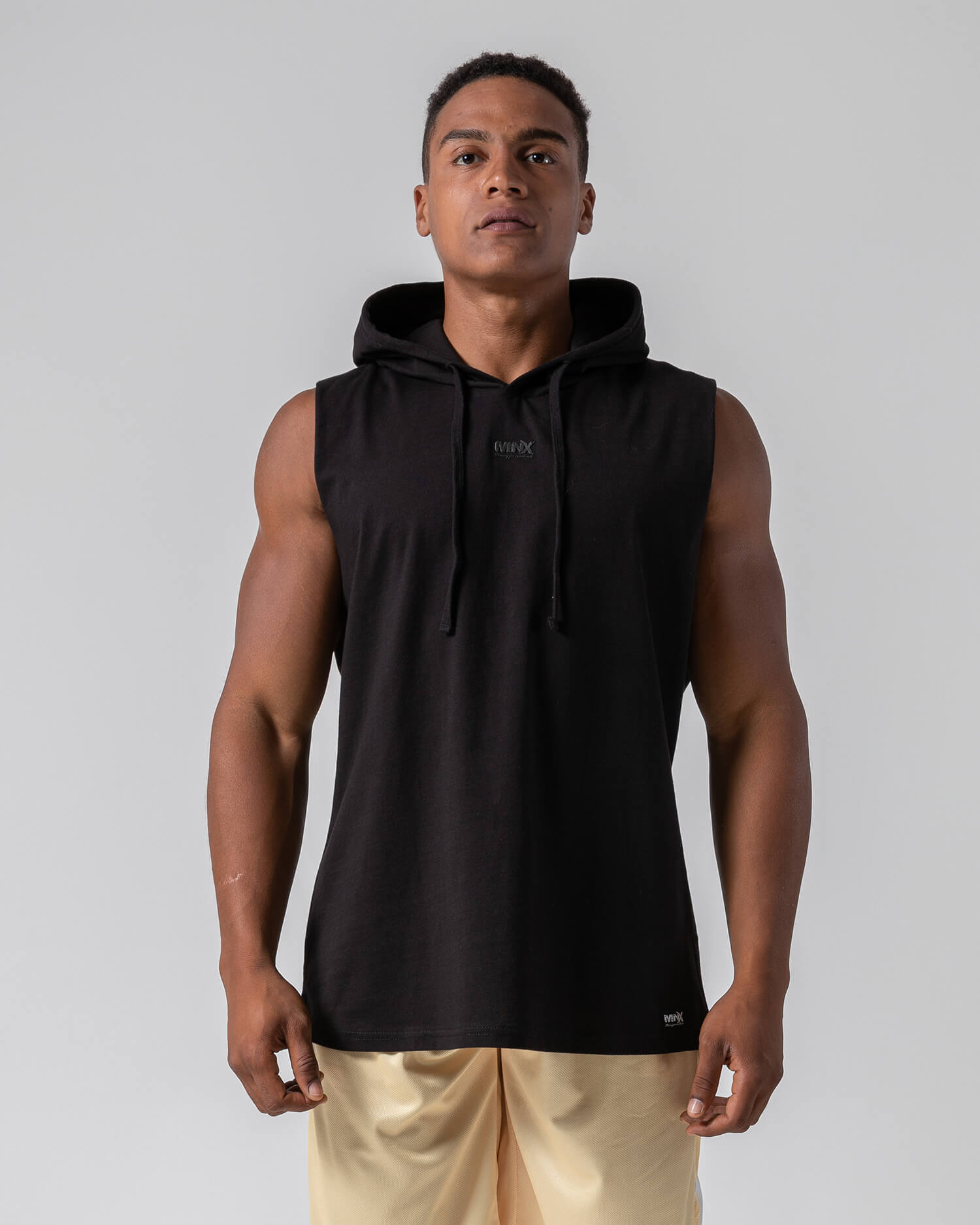 MNX Sleeveless hooded Top, black
