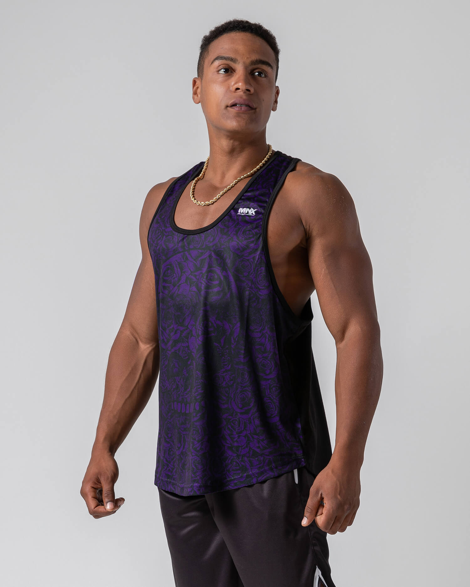 MNX Stringer tank top Skull souls, purple