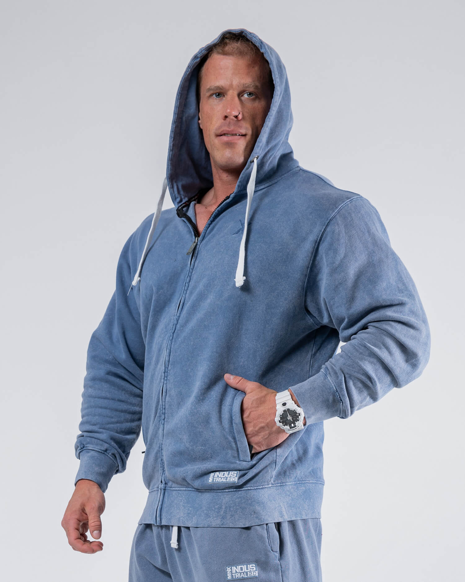 MNX Hoodie Industrial, navy blue