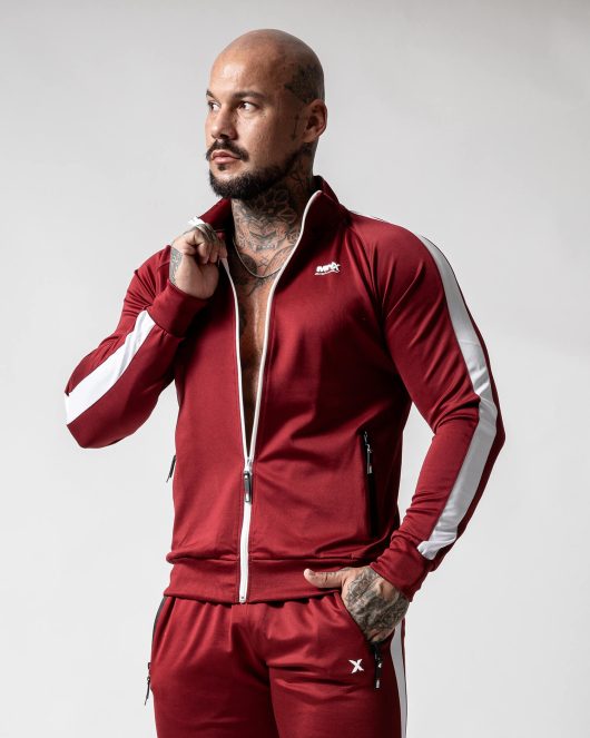 MNX Men's Track jacket, dark red