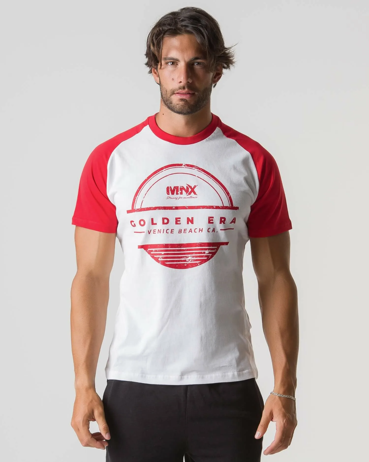 MNX classic T-shirt Golden Era 2.0, white&red